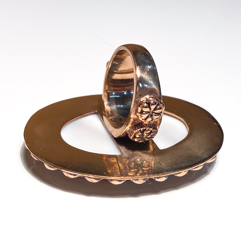 Amy Kahn Russell Bronze Ring with Hand-painted Oval Floral Center, Oversized - Picture 10 of 15